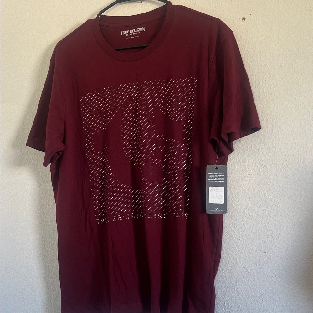 True Religion Men's Burgundy Graphic T-Shirt